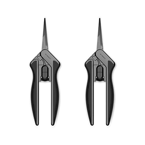 AC Infinity Ergonomic Pruning Shear 6.6”, Stainless Steel Blades, 2-Pack - style: Straight Blades x2