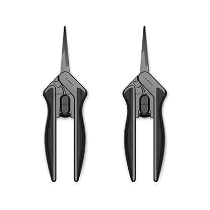 AC Infinity Ergonomic Pruning Shear 6.6”, Stainless Steel Blades, 2-Pack - style: Straight Blades x2