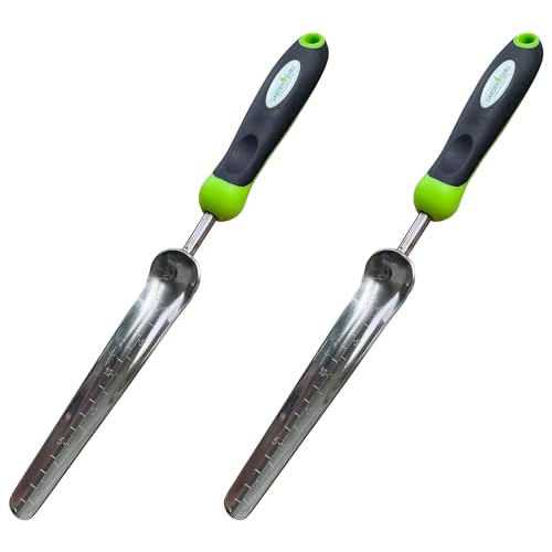 Garden Guru Seed Planting Shovel Trowel Transplanter Widger Stainless Steel Rust Resistant Ergonomic Handle Perfect Hand Dibber Seedling Bulb Planter Tool for Gardening Planting Transplanting (2Pack) - size: 2 Pack
