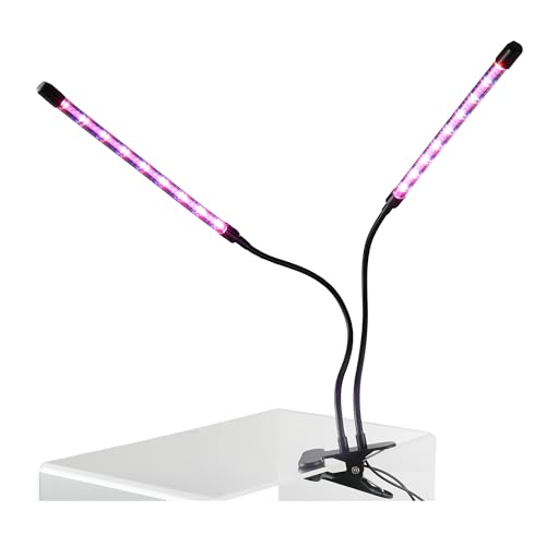 Clip On Grow Light for Indoor Plants, Auto On/Off Cycle Timer LED Light, Light Models Change