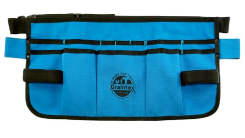 Graintex Heavy-Duty Ripstop Canvas Tool Apron – 12 Pockets, Adjustable Belt, Reinforced Stitching – Carpenter, Gardener, and DIY Utility Waist Apron - color: Royal Blue