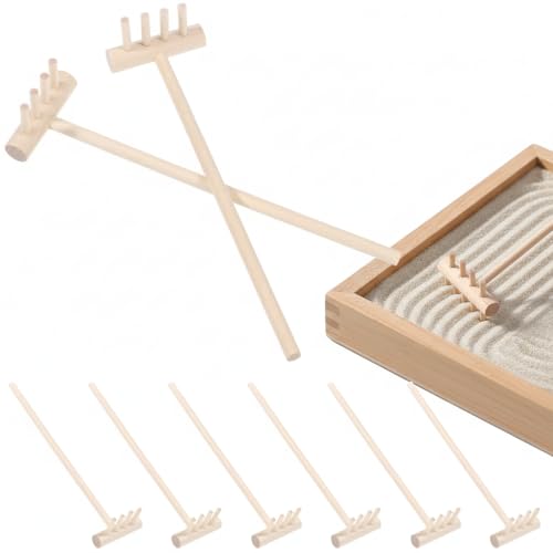 DOITOOL Mini Zen Garden Rake Set, 12 PCS Natural Bamboo Sand Rakes, Meditation Tools and Zen Garden Accessories for Meditation and Sand Art
