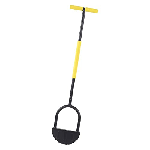 Half Moon Lawn Edger Manual Garden Edger with Wide Foot Platform High Hardness Carbon Steel for Landscaping Driveways Flower Beds Sidewalks Patios T Grip Tool