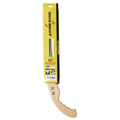 Jameson HS-13TE-WH 13" Tri-Cut Hand Saw with Wood Handle – Professional-Grade Pruning Saw for Clean, Precise Cuts