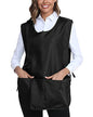 Xeoxarel Unisex Cobbler Apron with 3 Deep Pockets, Smock Vest Apron - color: 1 Pack - Black