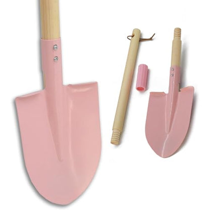 Small Garden Shovel-Kid's Size Wooden Handle Metal Head Shovel (Pink) - color: Pink
