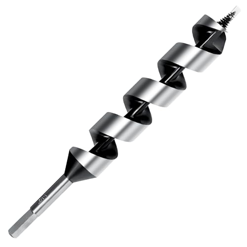 1-1/2 Inch x 12 Inch Long Ship Auger Drill Bit Set for Wood - size: 1-1/2"x12"