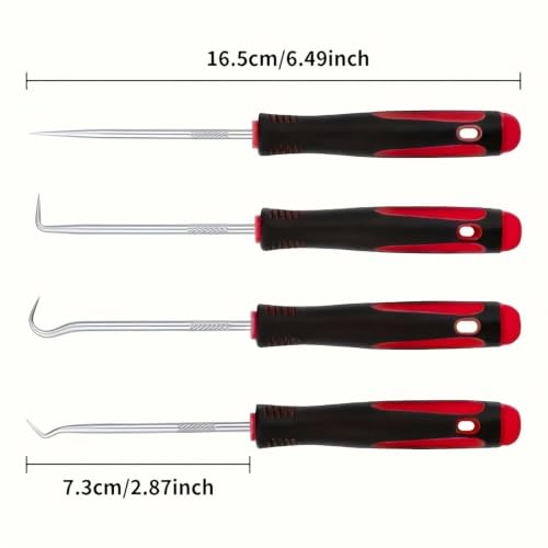 4PCS Weed Puller Tool, Manual Garden Weeding Tool with Non-Slip Grip, Metal Crack Weeder for Garden, Pavement Joints and Soil Cleaning(Red) - color: Red