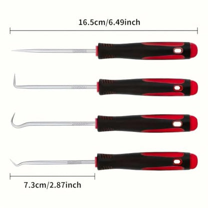 4PCS Weed Puller Tool, Manual Garden Weeding Tool with Non-Slip Grip, Metal Crack Weeder for Garden, Pavement Joints and Soil Cleaning(Red) - color: Red