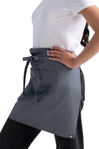 Chef Works Unisex Half Bistro Server Apron - color: Gray, 1 Pack