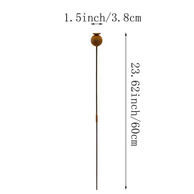 Set of 3 Rustic Metal Coneflower Garden Stakes,Rusty - color: Coffee