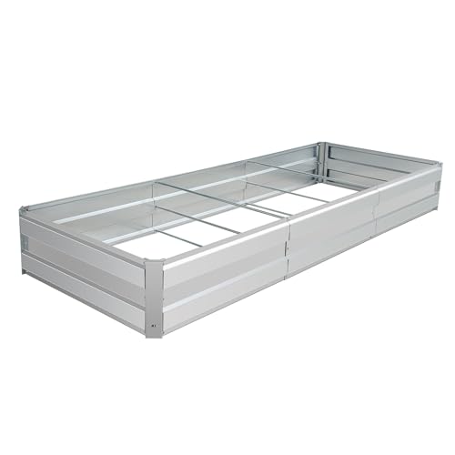 Galvanized Raised Garden Bed Kit, Metal Planter for Vegetables & Herbs, 8.3x3x1FT, Easy Assembly - size: 8.3x3x1FT