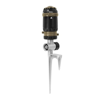 RESTMO Gear Drive Sprinkler with Step Spike Base, Brown - color: Brown, size: 1 Pack