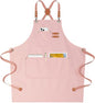 AFUN Chef Aprons for Women Men with Oversized Pockets, 12-Ounce Cotton Canvas Cross Back Water Repellent Apron (Light Pink) - color: Light Pink