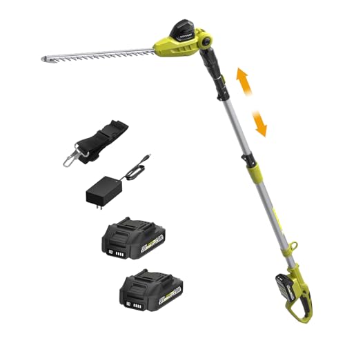 SEYVUM 20V Cordless Pole Hedge Trimmer, Bush & Shrub Cutter, 20-Inch Blade