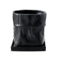 Nihow 6 Inch Ceramic Plant Pot with Drainage & Square Saucer,Black - color: Black, size: 6 Inch