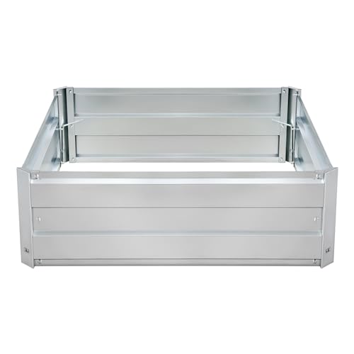 Galvanized Raised Garden Bed Kit, Metal Planter for Vegetables & Herbs, 3x3x1FT, Easy Assembly - size: 3x3x1FT