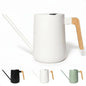 Metal Small Indoor Watering Can with Long Spout & Real Wood Handle, 35oz - color: White