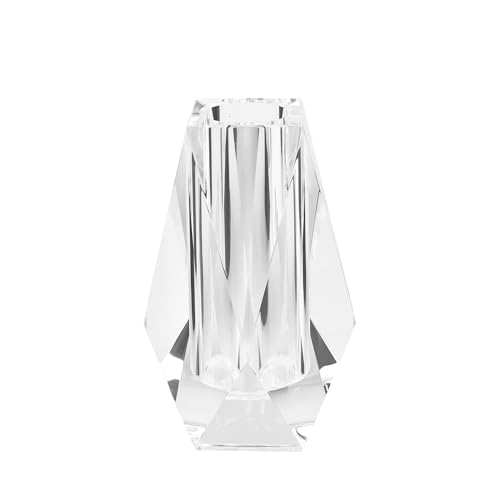 Kitcom Flower/Bud Crystal Vase Decorative Vases for Home, Wedding, Christmas, Outline Dimensions W2''xH4.3'', Clear with Gift Box - size: Small