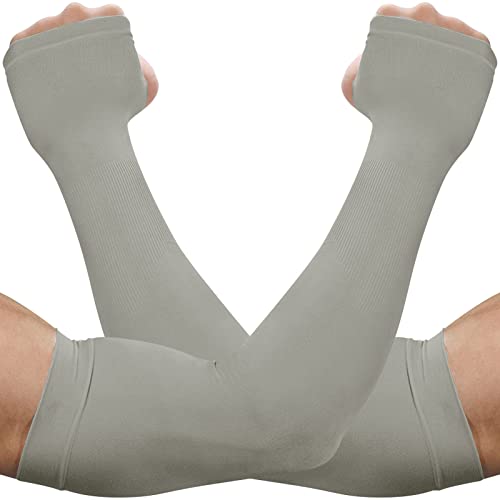 beister Arm Sleeves with Thumb Holes, UV Protection for Women & Men - color: 1 Pairs (Grey)