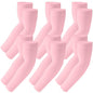 SHEVERCH Cooling Arm Sleeves UV Protection Compression for Men Women - color: 6pairs-pink