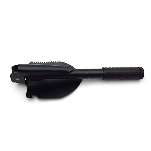 HongK- Multi-functional Military Folding Shovel Survival Spade Emergency Garden Camping - color: Black, size: Small Size
