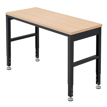 Antifir 48" Adjustable Workbench, Heavy Duty Wood Workstation - size: 48x20" No Socket