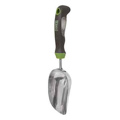 AMES 2445400 Stainless Steel Hand Soil Scoop with Ergo Gel Grip, 13-Inch, Gray - size: 13-Inch, style: Hand Transplanter