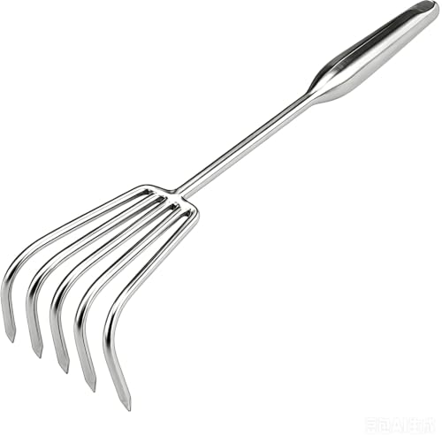 Garden Hand Cultivator Rake Heavy Duty Garden Claw:Stainless Steel Steel for Ultimate Strength-Rust Resistant-Ergonomic Handle-Great for Gardening Cultivating Loosening Weeding Mulching Soil Prep