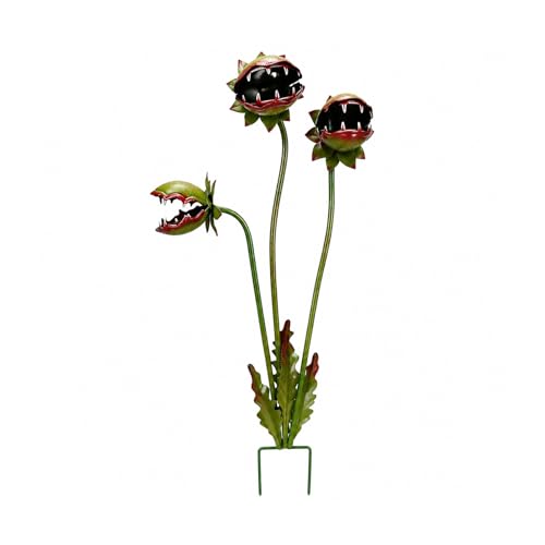 Whimsical Metal Garden Stake, 25-Inch Large Quirky Plant Sculpture, Handmade Garden Art, Durable Yard Decor for Flower Beds, Planters, Patio, Outdoor Display