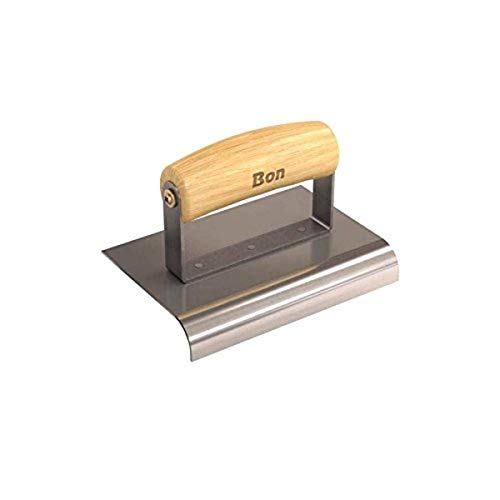 Bon 12-443 6-Inch by 4-Inch Stainless Steel Concrete Sidewalk Edger with 3/4-Inch Radius and 7/8-Inch Deep Wood Handle - size: 3/4" x 7/8" Depth, style: Wood Wave Handle