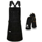 LeaSeek Leather Welding Apron, Heat & Flame-Resistant, 6 Pockets - color: Black - 24"x 42" With Gloves