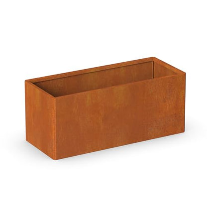 Cor ten Steel Planter Box 25x11x13 Inch, Pre-Rusted Metal Planter for Patio - size: 25X11X13in Rustic