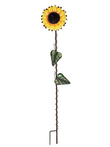 Flower Garden Stakes Metal Spring Yard Sign Decorative Sunflower Plant Stake Lawn Art Patio Decor Pathway Ornaments Indoor Outdoor Decoration (39" H) - color: 39"H