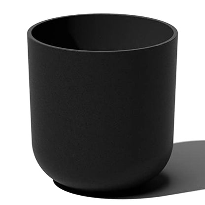 Veradek Mason Series Lima Planter - Large Round Outdoor Planter - color: Black, size: 10 inches
