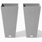 Veradek Pure Series Taper Planter - Tall Tapered Outdoor Planter with Shelf - color: Gray, size: 26 inch - 2 pack