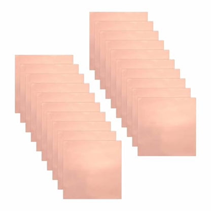 MECCANIXITY 20PCS Copper Foil Thin Tape Sheet 5" Copper Metal - size: 5"(125mm) W x 5"(125mm) L