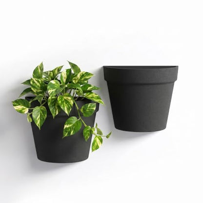 Asnext 2 Pack Indoor Wall Planter, 7.5 Inch Wall Hanging Planter, Black - color: Black