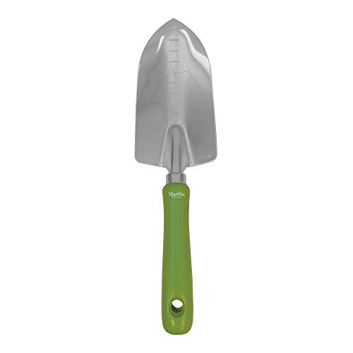 Martha Stewart Japanese Artisanal Multi-Purpose Half-Round Hand Trowel w/Carbon Steel Rust-Resistant Digging Blade