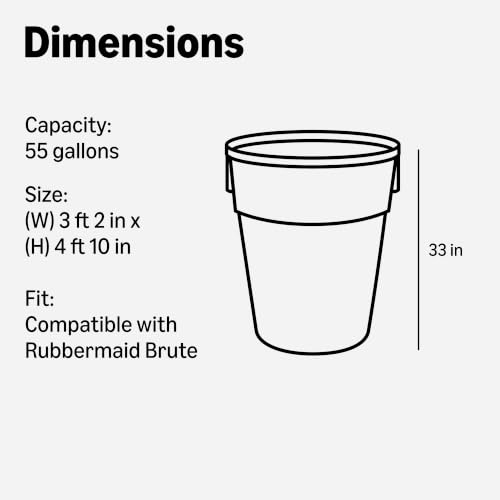 Amazon Basics 55 Gallon Trash Bags, Heavy-Duty Construction, Leak Resistant, Unscented, Clear, 50 Count (Previously AmazonCommercial brand)