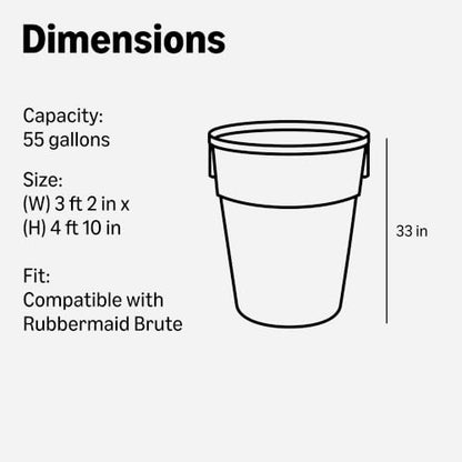 Amazon Basics 55 Gallon Trash Bags, Heavy-Duty Construction, Leak Resistant, Unscented, Clear, 50 Count (Previously AmazonCommercial brand)