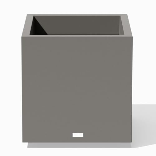 Veradek Block Series Cube Planter - Square Outdoor Planter - color: Gray, size: Small