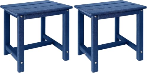 GARDENSTAR Adirondack Square Side Table,one-Tier Outdoor end Table, Patio Side Table for Pool,Porch,Backyard,Relaxing Companion (Blue) (Pack of 2) - color: Blue, size: c:Square T 1-Tier (Pack of 2)