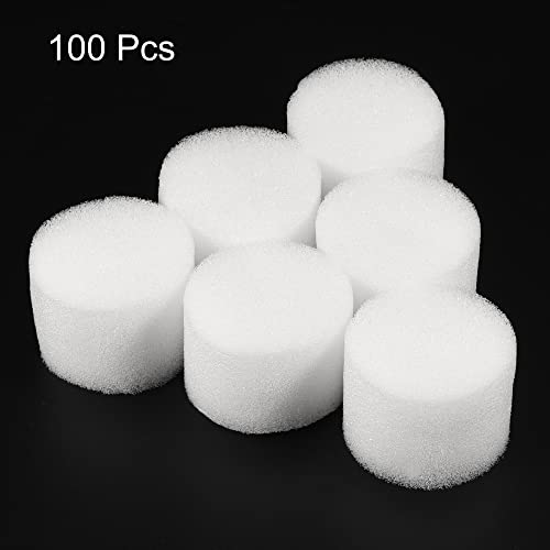 MECCANIXITY 100pcs Hydroponic Sponges, 1.57" Growing Media Cylindrical Sponges for Home Vegetable Flower Planting, White - color: White, size: 1.57"