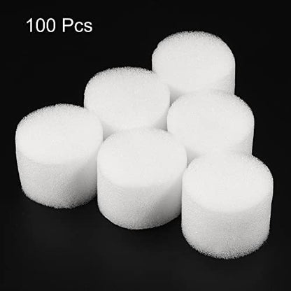 MECCANIXITY 100pcs Hydroponic Sponges, 1.57" Growing Media Cylindrical Sponges for Home Vegetable Flower Planting, White - color: White, size: 1.57"