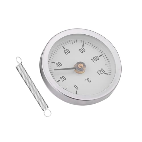 63mm Pipe Surface Thermometer IP55 0-120°C, Bimetal Spring Thermometer for Oil Systems, Power Plants, Marine, Fast On-Site Readout