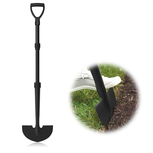 Edger Lawn Tool, Manual Half Moon Edger for Garden Border, Hand Lawn Edging Tool with D-Grip, 41-inch Long Handle Lawn Edger for Grass, Sidewalk, Yard