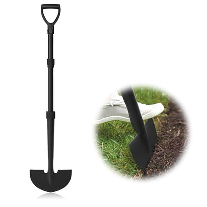 Edger Lawn Tool, Manual Half Moon Edger for Garden Border, Hand Lawn Edging Tool with D-Grip, 41-inch Long Handle Lawn Edger for Grass, Sidewalk, Yard
