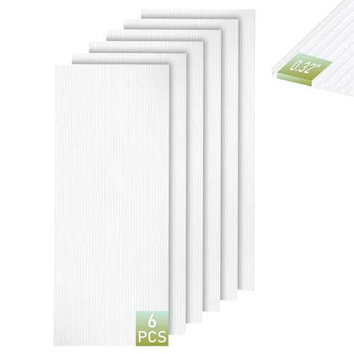Bezseller 6 Pcs 5'x2' Polycarbonate Greenhouse Panels, Translucent White - color: Transparent, size: 0.32"丨6 Pcs