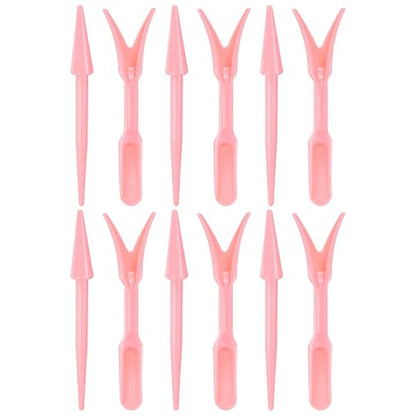 M METERXITY 12-Pack Mini Garden Hand Succulent Transplanting Tools, Plastic Seedlings Dibber Sowing Digging for Repotting/Lawn Maintenance/Plant Care, Small Gardening Tools [Pink] - color: Pink